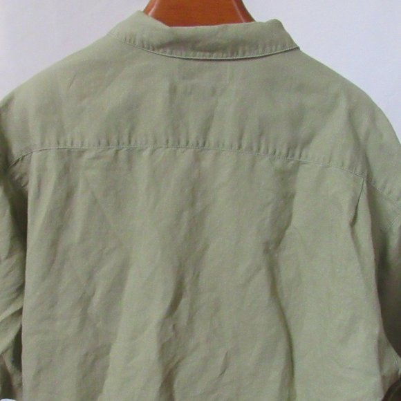 Columbia Olive Green Short-Sleeve Button-Up Shirt Cotton Blend Size XXL EUC - Picture 3 of 8